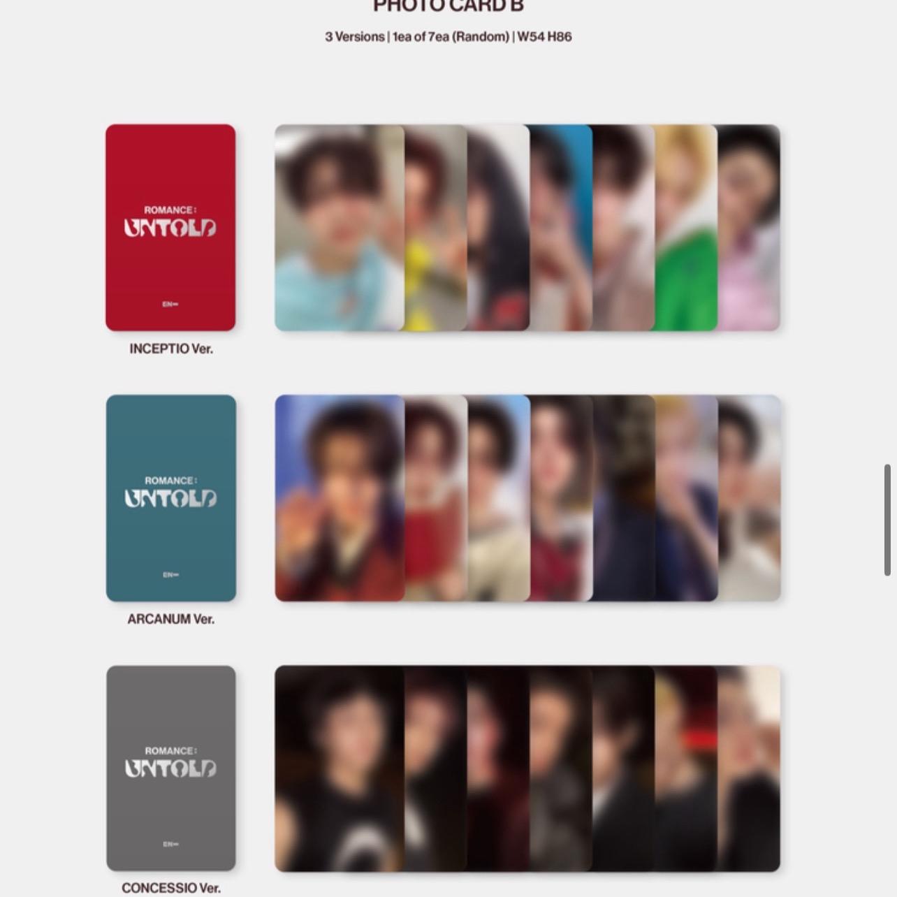 Enhypen - Romance Untold Albums (Inceptio, Arcanum & Concession)